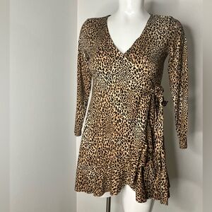 Chic Animal Print Wrap Dress